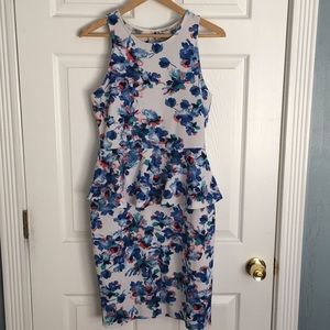 Colorful peplum dress.